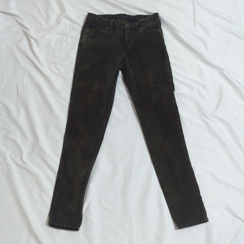 Lucky Brand Brooke Legging Jean, Color Forest Green Velvet Size 2 - Picture 4 of 16